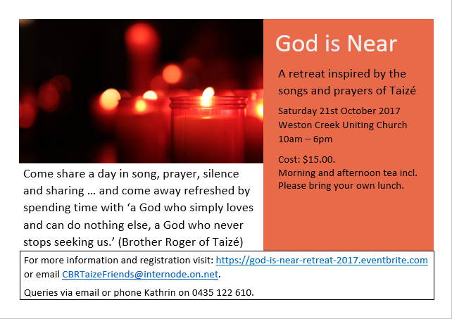 God is Near – A retreat inspired by the songs and prayers of Taizé